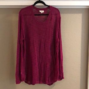 Lou & Grey open weave magenta sweater